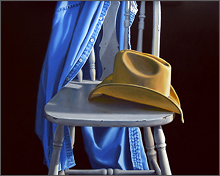 cowboy hat on white chair