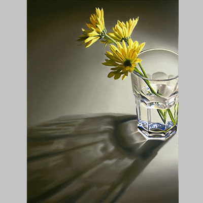 daisies in glass